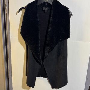 Romeo & Juliet Couture Black Faux Fur Vest